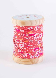 Bias tape 40 m - Fleurs des îles rose sable