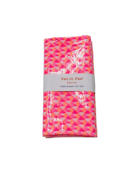 Laminated cotton precut 50 x 70 cm - Breizh Wave rose fluo