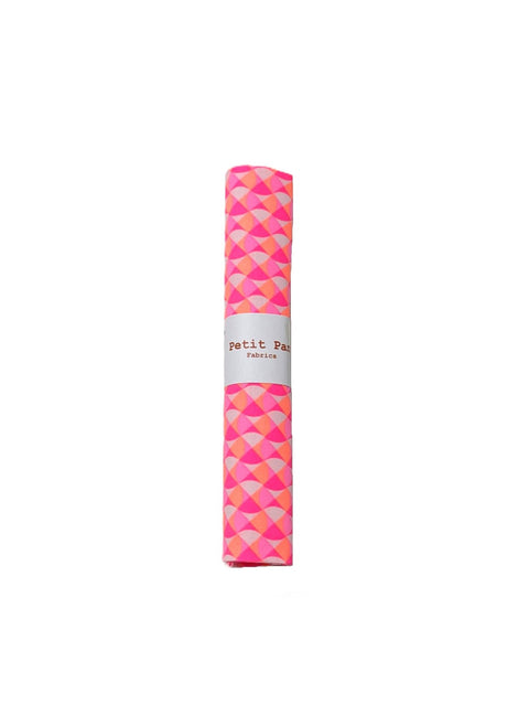 Cotton precut 50 x 70 cm - Breizh Wave rose fluo