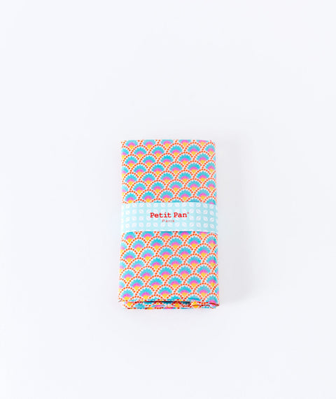 Coupon coton enduit Wasabi blanc