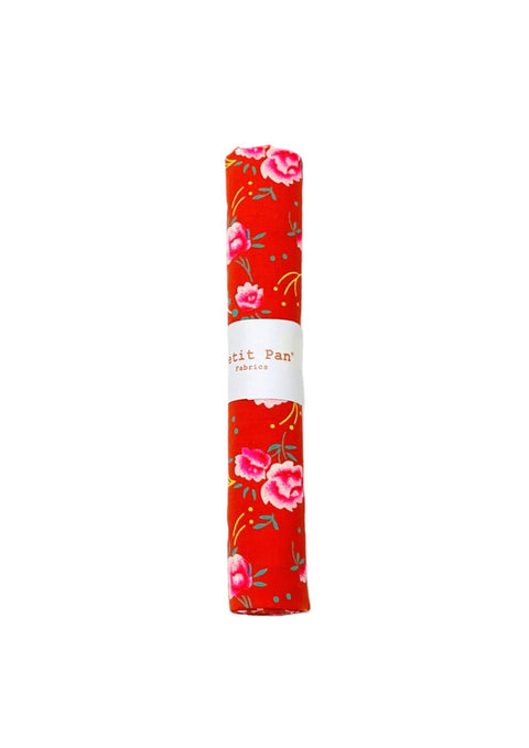 Cotton precut 50 x 70 cm - Pivoine Rouge Capucine