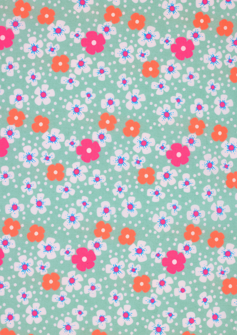 Fleurs des îles vert d'eau (cotton poplin)