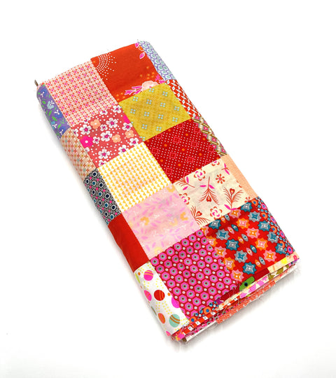 Tissu patchwork 7x7 carret 35cm x 6m - Jaune citron