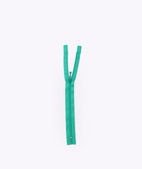 Mint green beaded zip