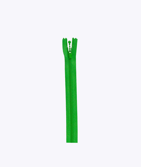 Apple green beaded zip