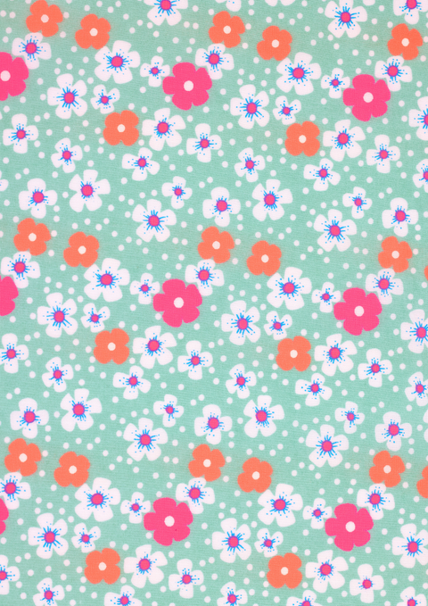 Fleurs des îles vert d'eau (cotton poplin)