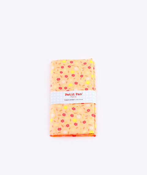 Coupon coton enduit Peace and Love melon