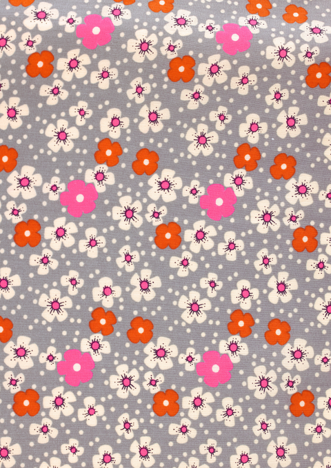 Fleurs des îles gris (cotton poplin)
