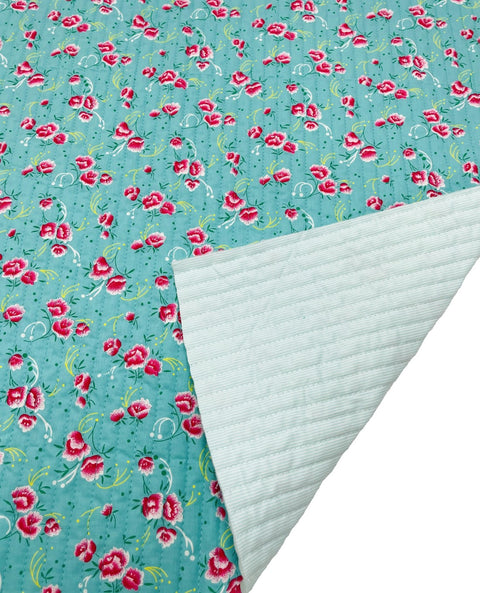 Quilted cotton 6 m - Pivoine Céladon
