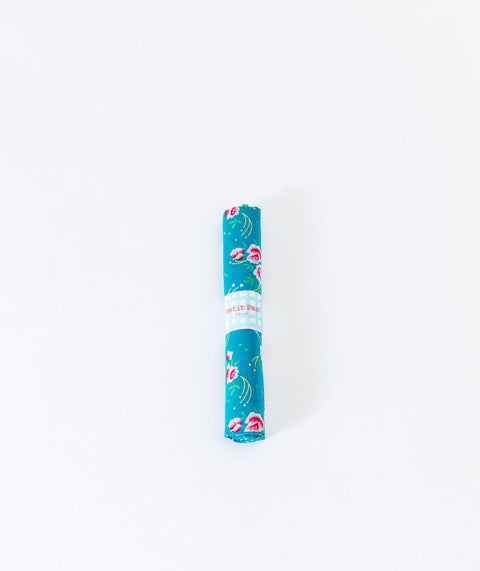 Coupon coton Pivoine turquoise