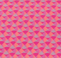 Cotton poplin 25 m - Breizh Wave rose fluo