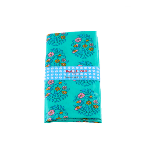 Laminated cotton precut 50 x 70 cm - Shalin vert d'eau