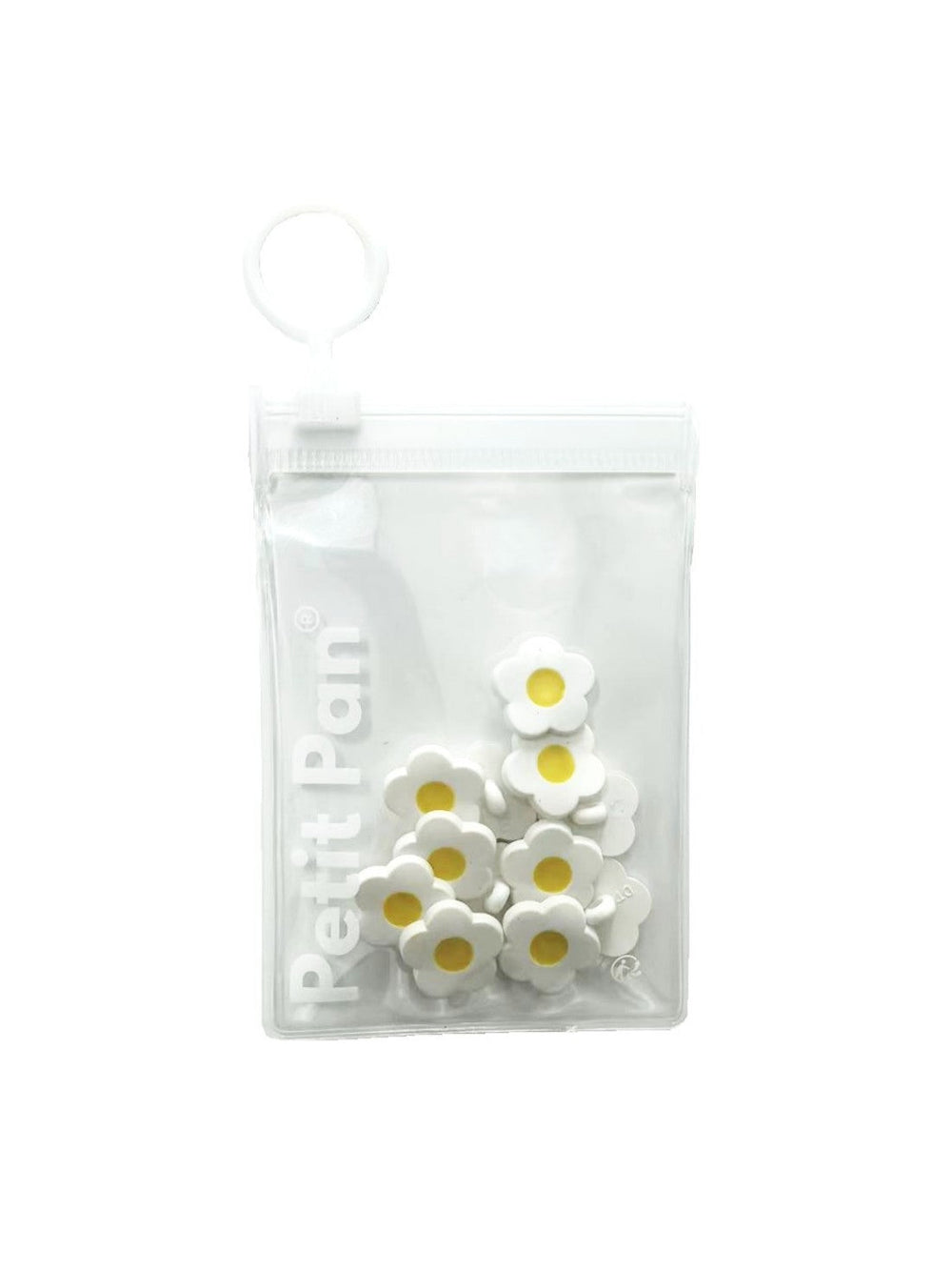 White flower buttons