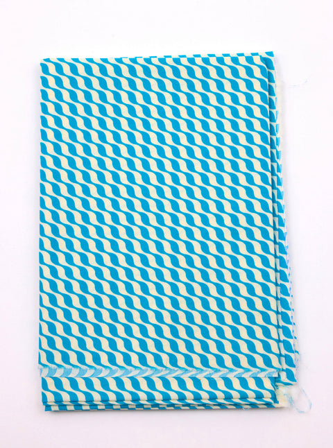 Coton imprimé Kifkif bleu avec des motifs ovales