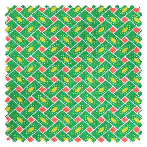 Coupon Toile Cirée Citrus Vert avec des motifs géométriques