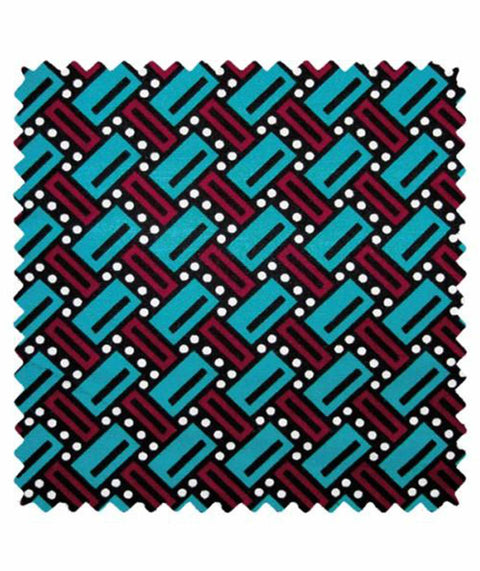Coupon Toile Cirée Pat Garrett turquoise avec des motifs géométriques