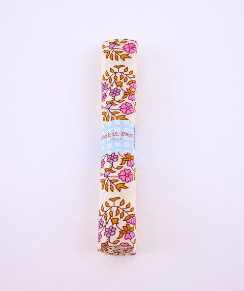Coupon coton Shalin écru avec des motifs fleuris
