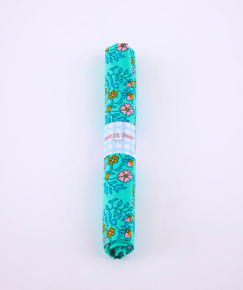 Coupon coton Shalin vert d'eau avec des motifs fleuris