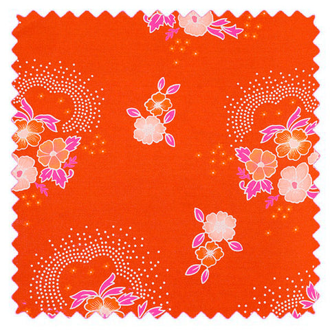 Folksy tangerine (cotton poplin)