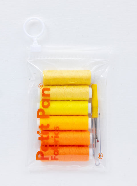 Polyester sewing thread (6 x 45 m bobbins) - Jaune citron