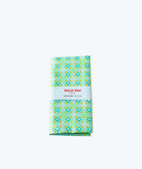 Coupon coton enduit Satellite of love azur Petit Pan