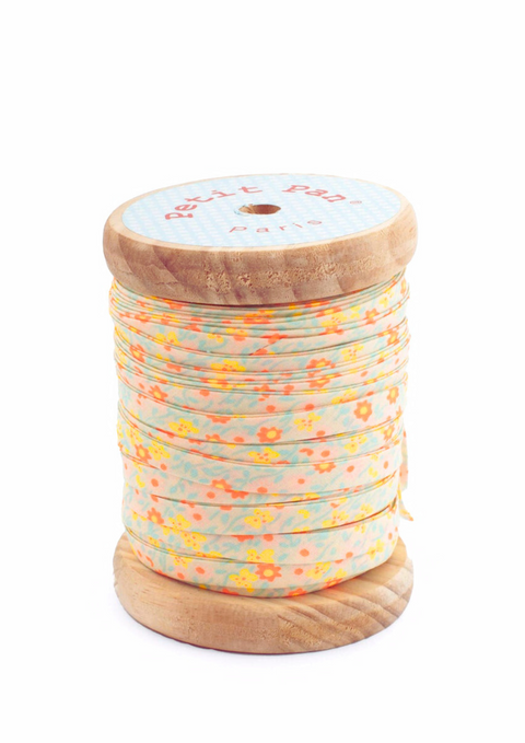 Flower Power blanc (bias tape)
