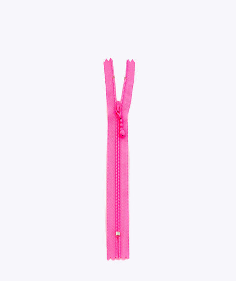 Candy pink beaded zip