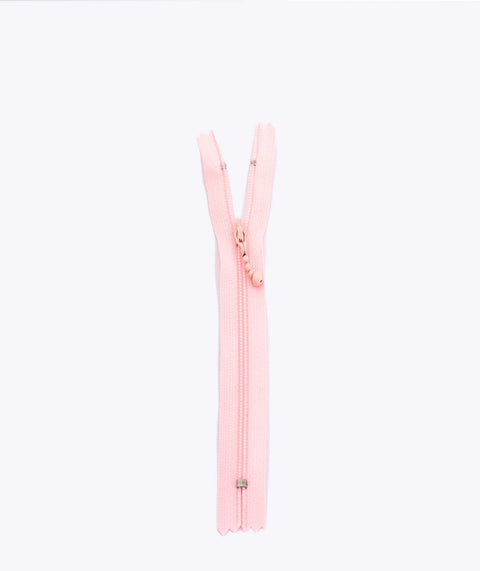 Pastel pink beaded zip