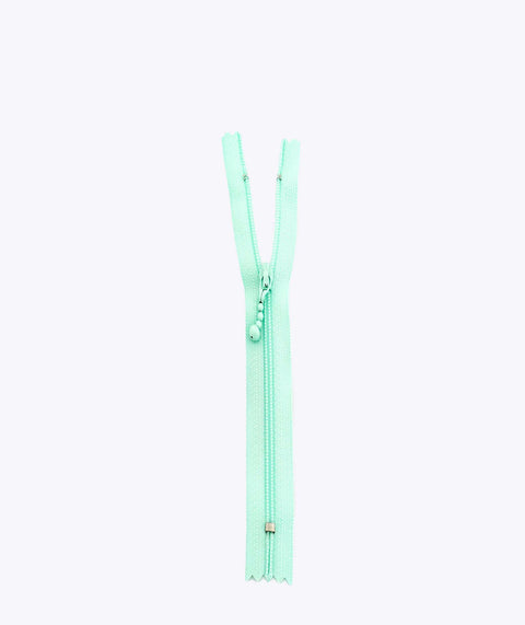 Crystal green beaded zip
