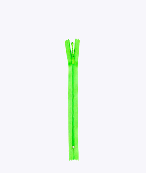 Neon green beaded zip