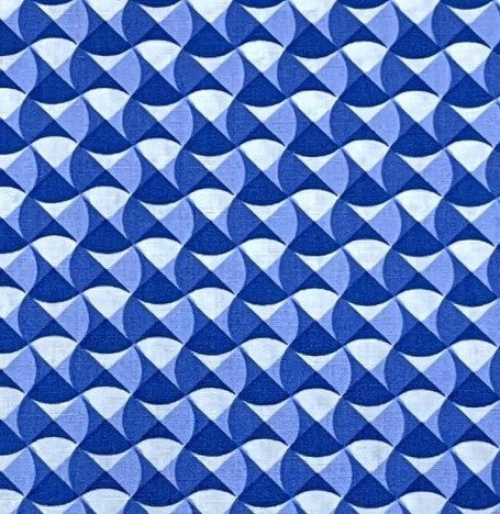 Cotton poplin 25 m - Breizh Wave bleu marine