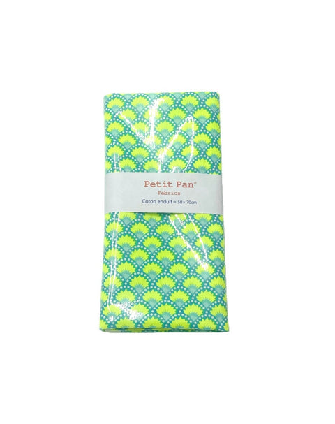 Laminated cotton precut 50 x 70 cm - Wasabi bleu Aruba