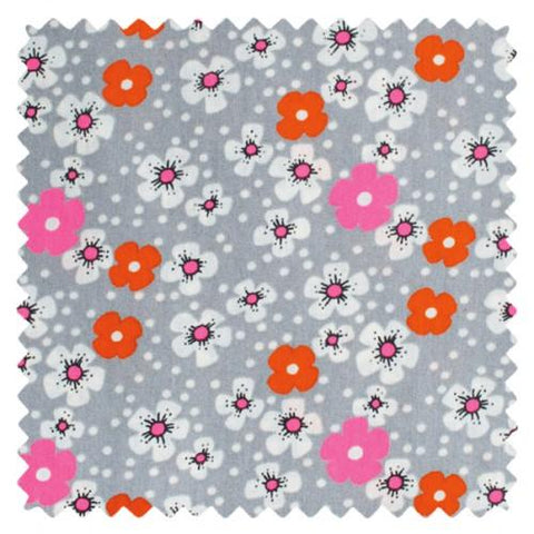 Fleurs des îles gris (cotton poplin)