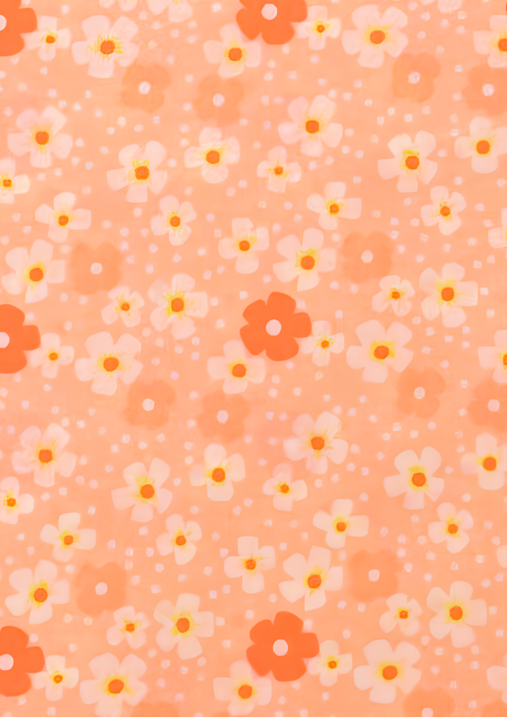 Fleurs des îles melon (cotton poplin)