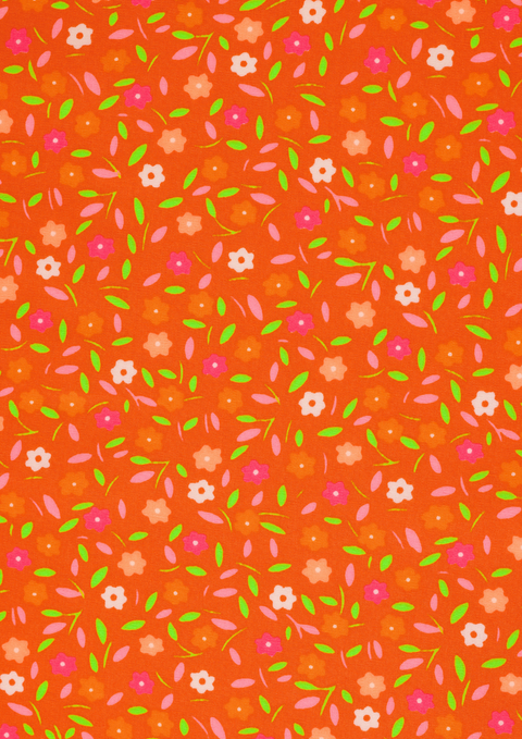 Peace and Love tangerine (cotton poplin)