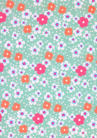 Fleurs des îles vert d'eau (cotton poplin)